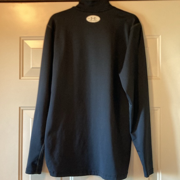 Small Under Armour Black Fitted ColdGear Mock Turtleneck Layering Athletic Top - Picture 8 of 9